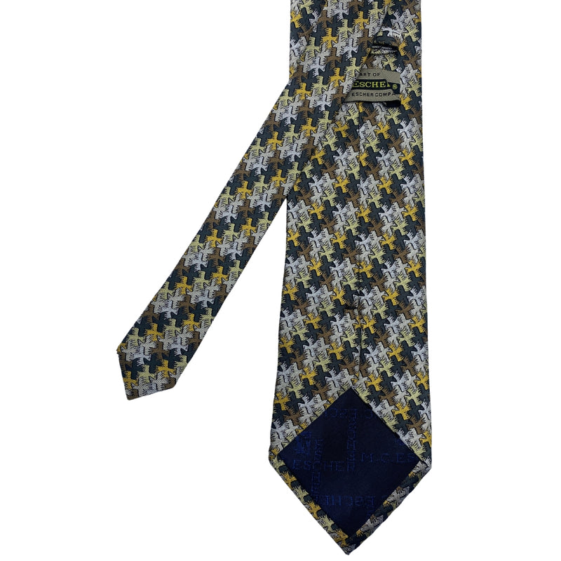 Men's Silk Houndstooth Tie – Black, Yellow & Brown