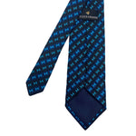 FOLKESPEARE Men's Geometric Tie – Blue & Teal Triangle Pattern