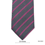 Jeff Banks Men's Striped Tie Pink & Houndstooth Pattern
