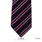 PREMIER Men's Striped Tie – Maroon and White