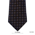 Taylor & Wright Men's Geometric Tie – Brown, Black & Blue Grid Pattern
