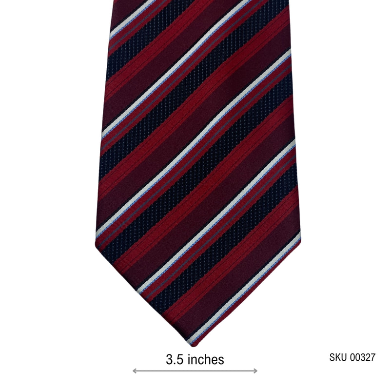 RAEL BROOK Men's Striped Tie – Red, Black & White