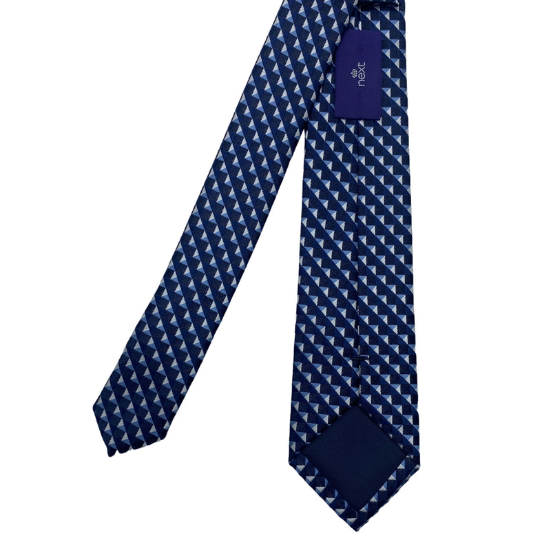 NEXT Men's Triangle Pattern Tie – Dark & Light Blue