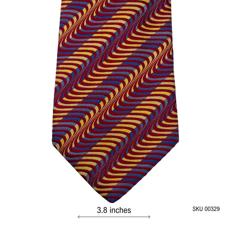 Austin Reed Men's Designer Tie – Multicolor Wavy Stripe