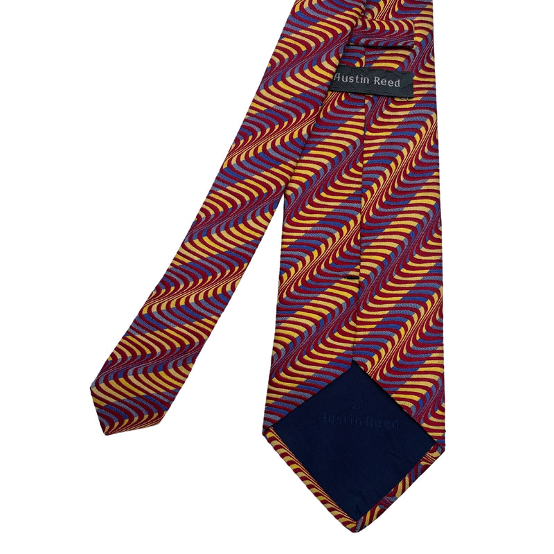 Austin Reed Men's Designer Tie – Multicolor Wavy Stripe