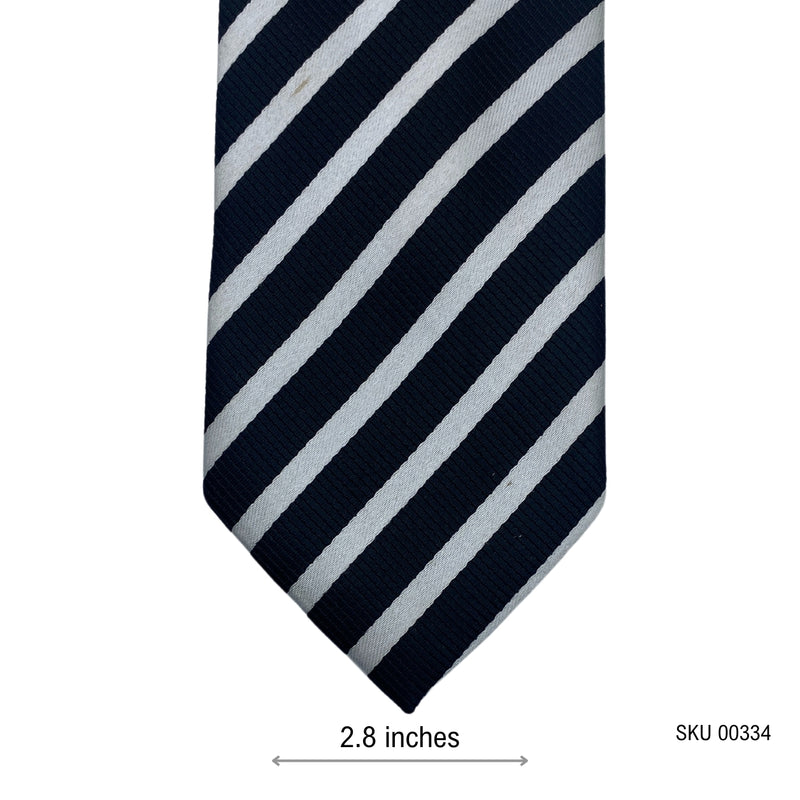 George Men's Navy & White Striped Tie