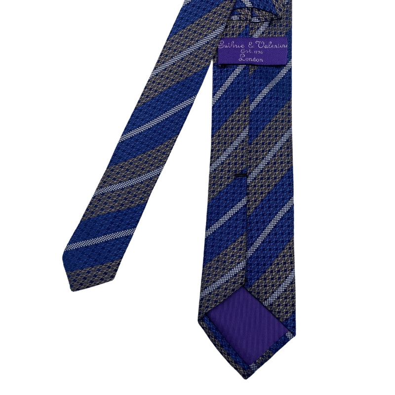 London Men's Silk Tie – Blue & Brown Plaid