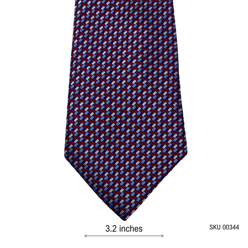 Bernard Weatherill Red & Blue Savile Row Men's Geometric Tie