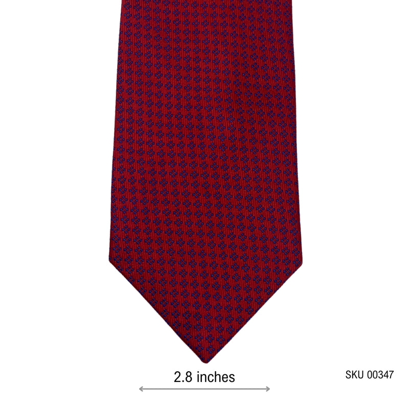 Brook Taverner Men's Red Patterned Blue Floral Design Tie