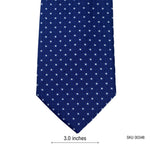 Men's Blue Silk Tie White Dot & Square Pattern