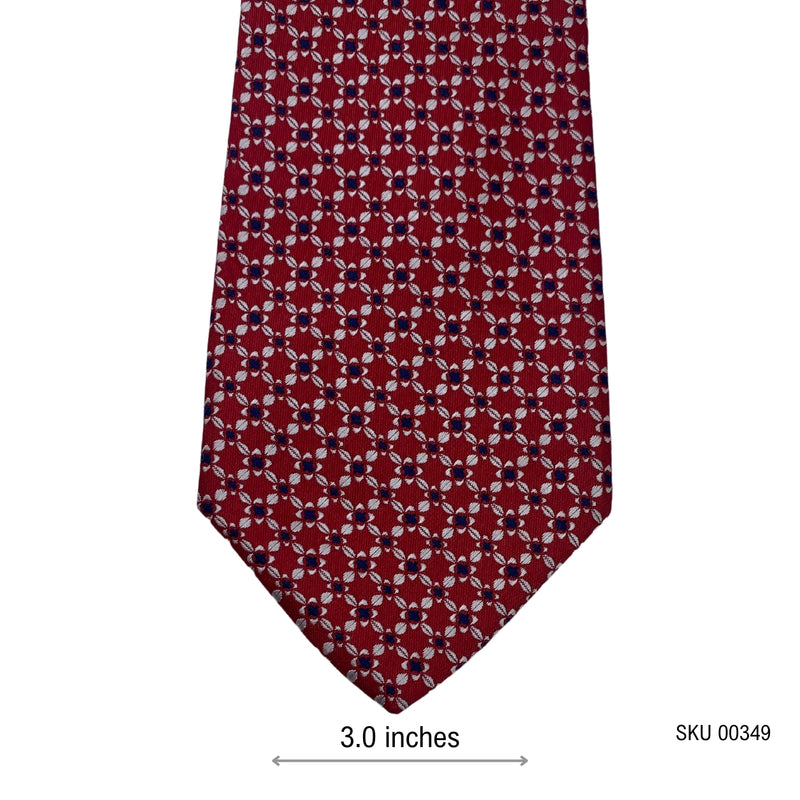 Taylor & Wright Men's White & Blue Pattern Red Geometric Tie