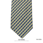 Slaters Men's Blue & Yellow Diagonal Grid Pattern Checkered Tie
