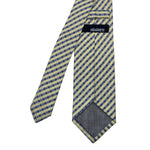 Slaters Men's Blue & Yellow Diagonal Grid Pattern Checkered Tie
