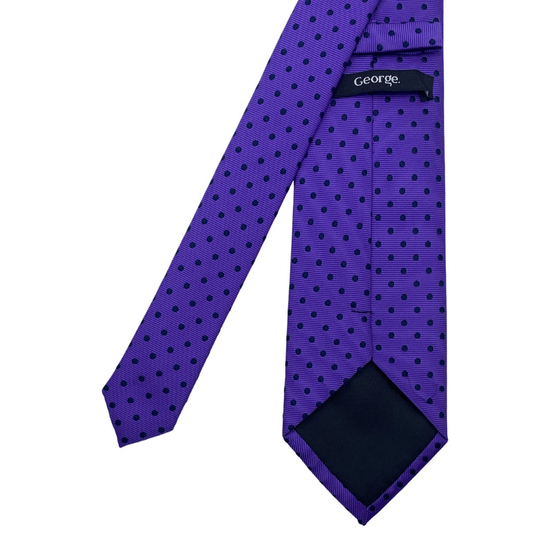 George Men's Purple Polka Dot Tie