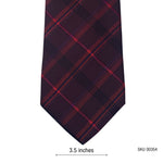 Cedarwood State Dark Red & Black Check Pattern Men's Plaid Tie