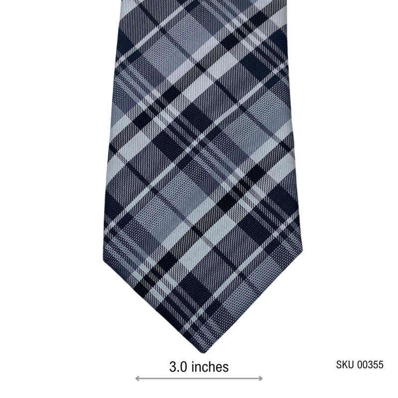 Taylor & Wright Men's Plaid Tie Navy & Light Blue Check Pattern