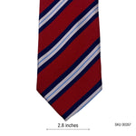 Taylor & Wright White & Blue Diagonal Pattern Men's Red Striped Tie
