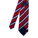 Taylor & Wright White & Blue Diagonal Pattern Men's Red Striped Tie