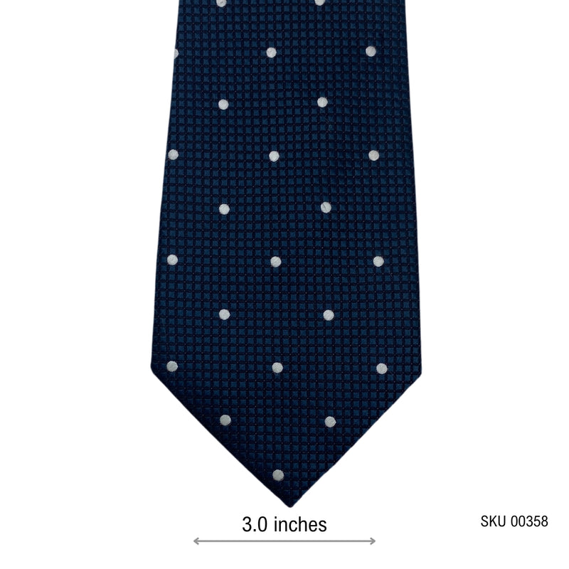 Textured Grid Weave Taylor & Wright Men's Navy Polka Dot Tie