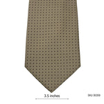 Black Grid Pattern Men's Beige Dotted Tie