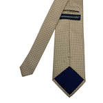 Black Grid Pattern Men's Beige Dotted Tie