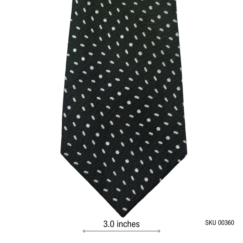 Men's Black Polka Dot Tie with White Oval Pattern