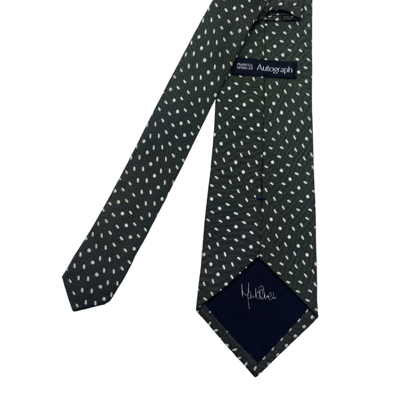 Men's Black Polka Dot Tie with White Oval Pattern