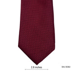 Men's Maroon Houndstooth Pattern Textured Tie