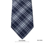 Men's Blue & Gray Classic Check Pattern Plaid Tie