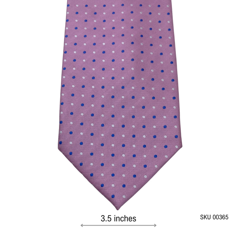 Men's Blue & White Dot Pattern Pink Polka Dot Tie