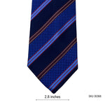 Diagonal Check Pattern Blue & Red Striped Tie