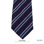 Men's Red Diagonal Blue & White Pattern Striped Tie