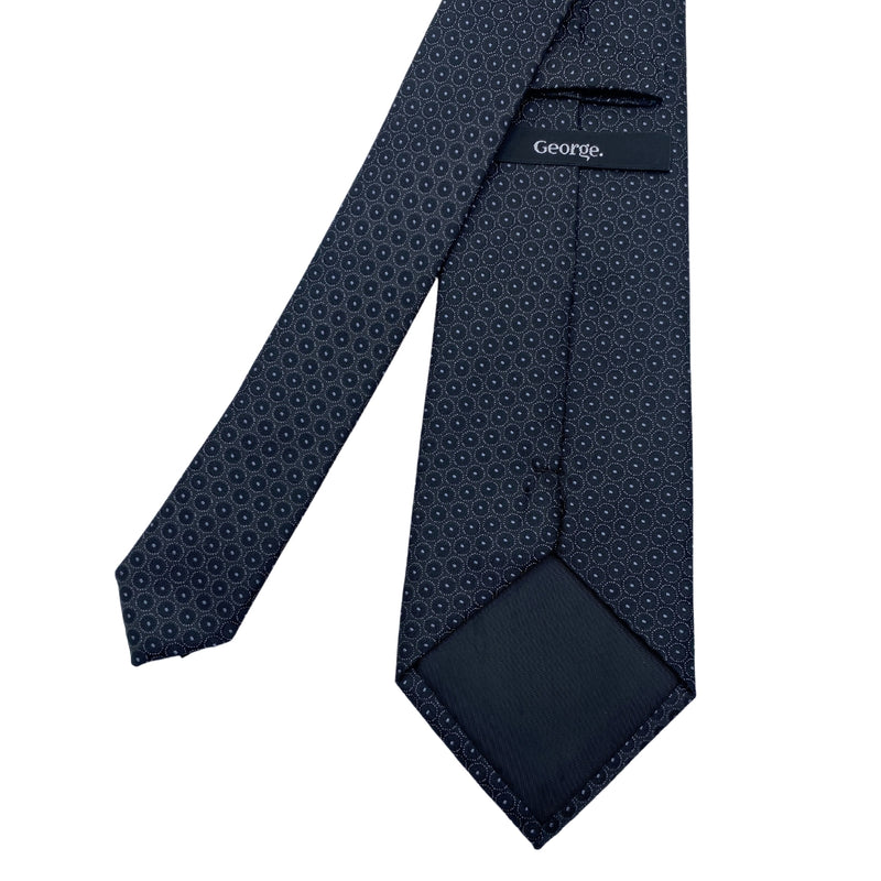 Men's Dark Subtle Circular Design Patterned Tie