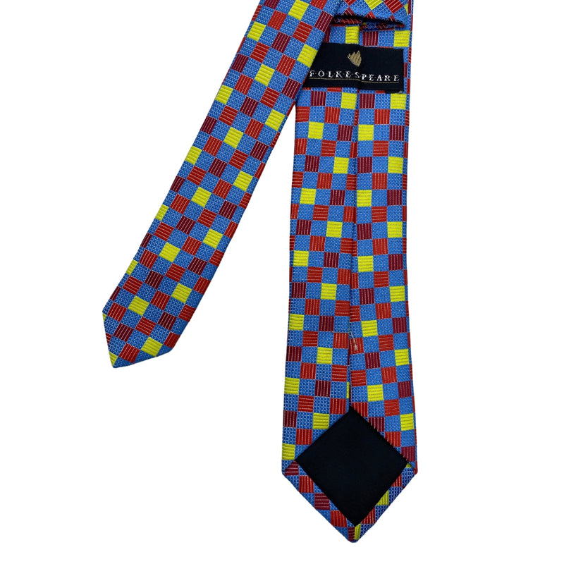 Men's Bold Grid Pattern Multicolor Checkered Tie