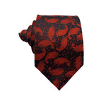 Men's Dark Paisley Red Teardrop Pattern Tie