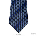 Men's Blue Geometric Diagonal Stripe & Dot Pattern Tie