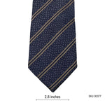 Men's Blue & Tan Textured Diagonal Pattern Striped Tie