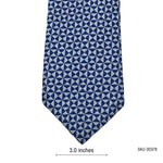 Men's Blue Triangle Pattern Geometric Tie