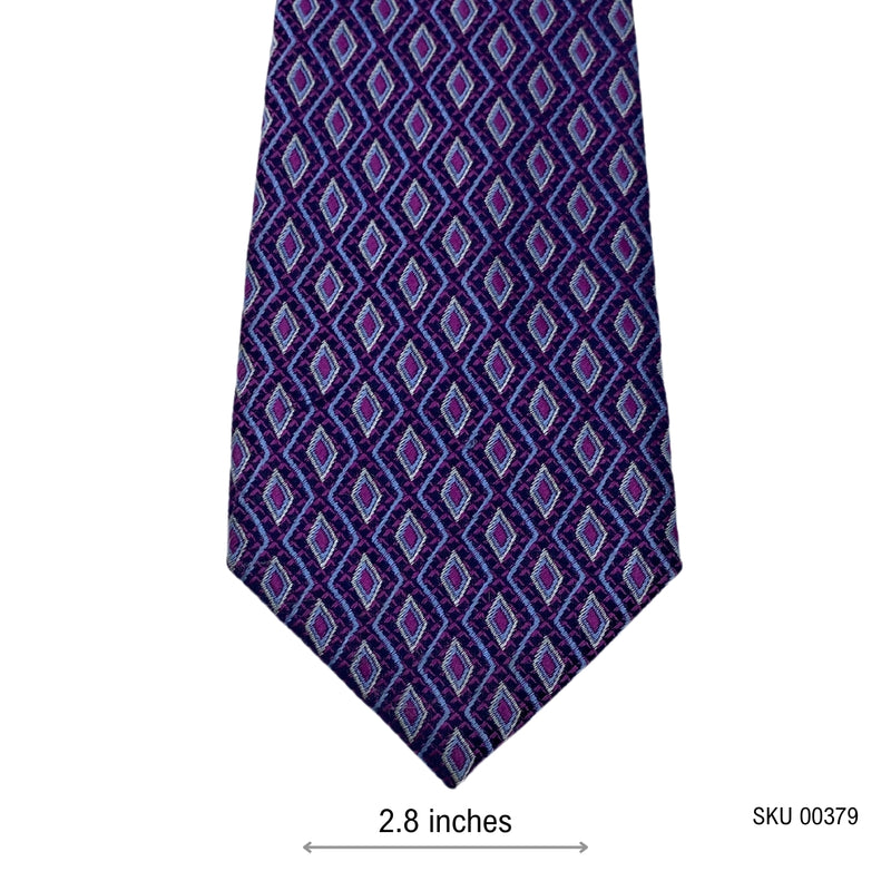 Men's Purple Geometric Pattern Diamond Tie