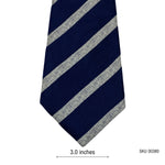 Men's Classic Diagonal Pattern Navy Striped Tie