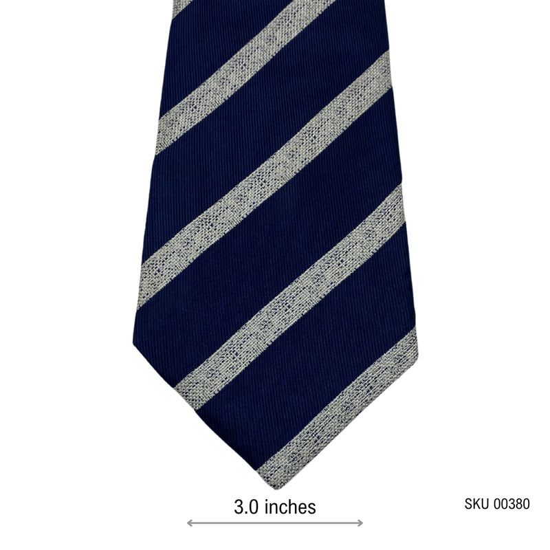 Men's Classic Diagonal Pattern Navy Striped Tie