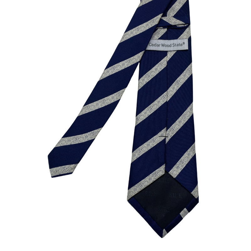 Men's Classic Diagonal Pattern Navy Striped Tie