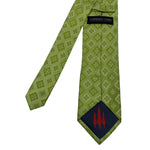 Men's Floral Geometric Pattern Green Diamond Tie