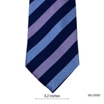 Men's Diagonal Pattern Blue & Lavender Striped Tie