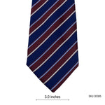 Men's Classic Diagonal Pattern Blue & Maroon Striped Tie