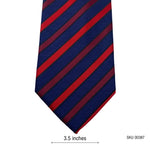 Men's Navy, Red & Purple Diagonal Pattern Striped Tie