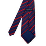 Men's Navy, Red & Purple Diagonal Pattern Striped Tie