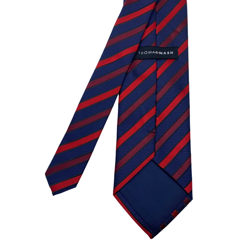 Men's Navy, Red & Purple Diagonal Pattern Striped Tie