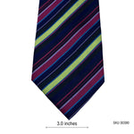 Men's Bold Diagonal Pattern Multicolor Striped Tie