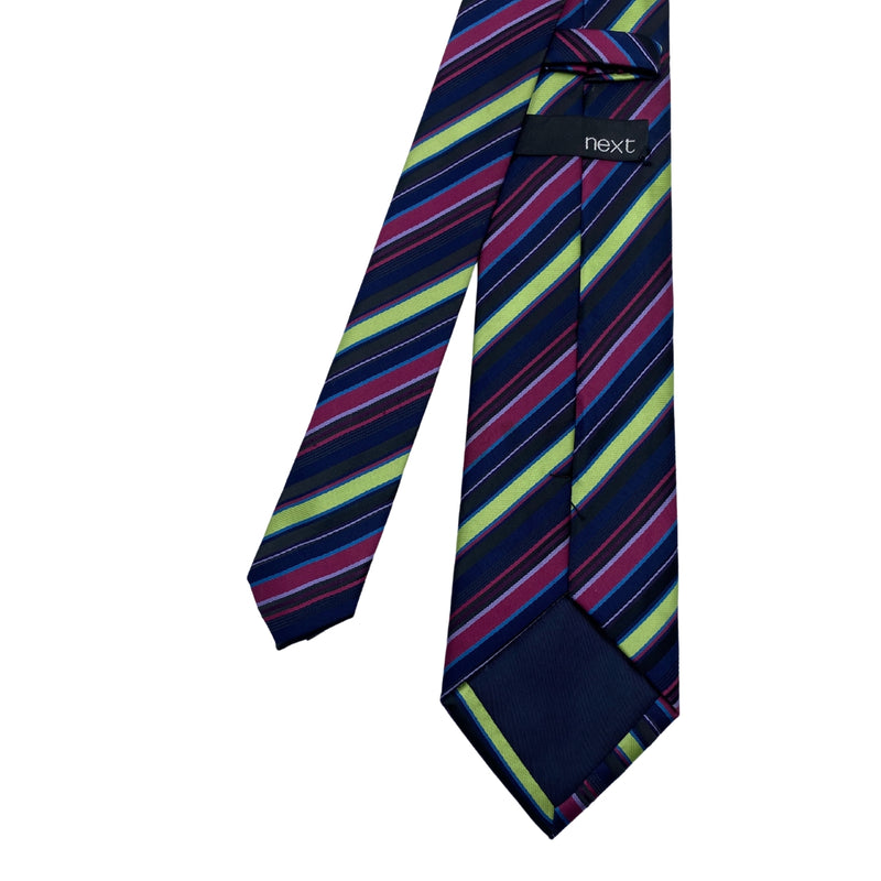 Men's Bold Diagonal Pattern Multicolor Striped Tie